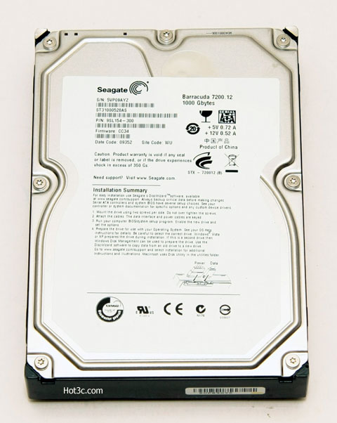 [Seagate] Seagate 1TB 硬碟 (7200.12)實測